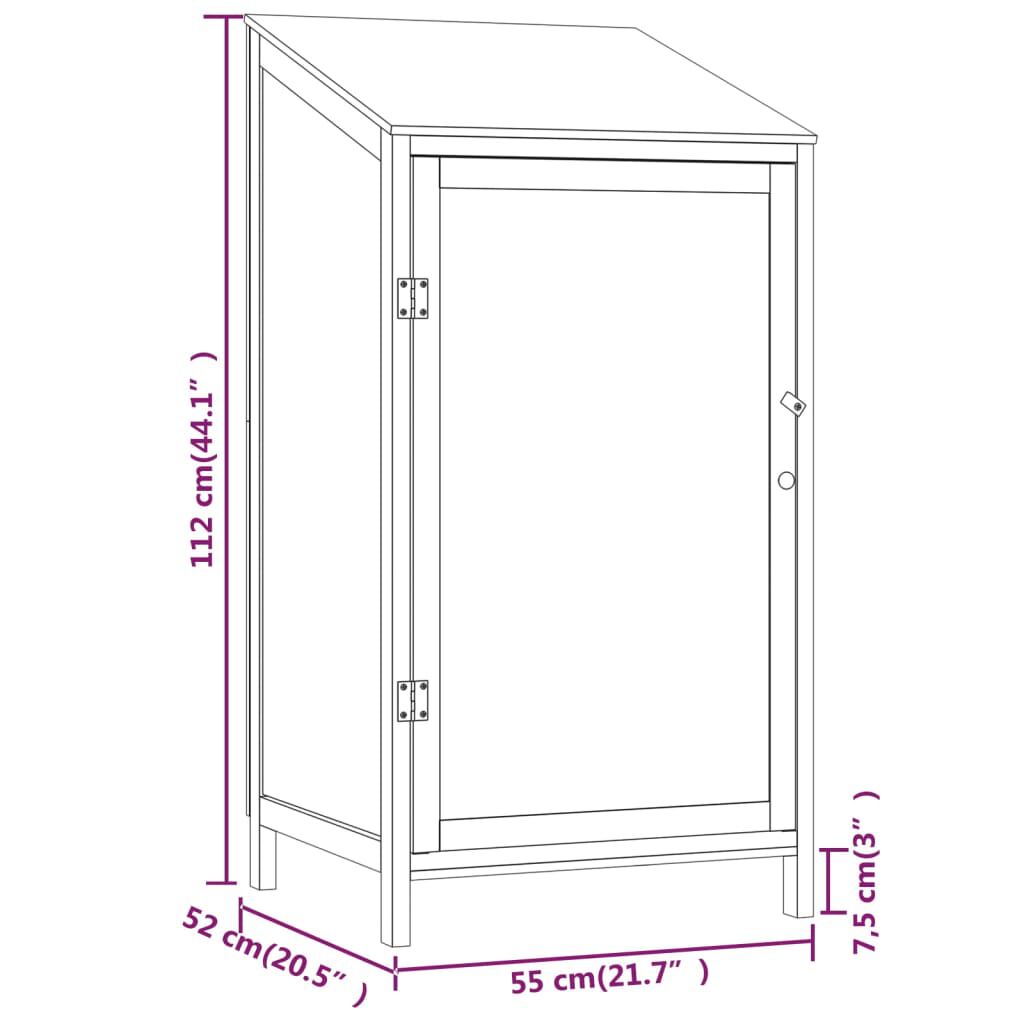 vidaXL Garden Shed White 55x52x112 cm Solid Wood Fir