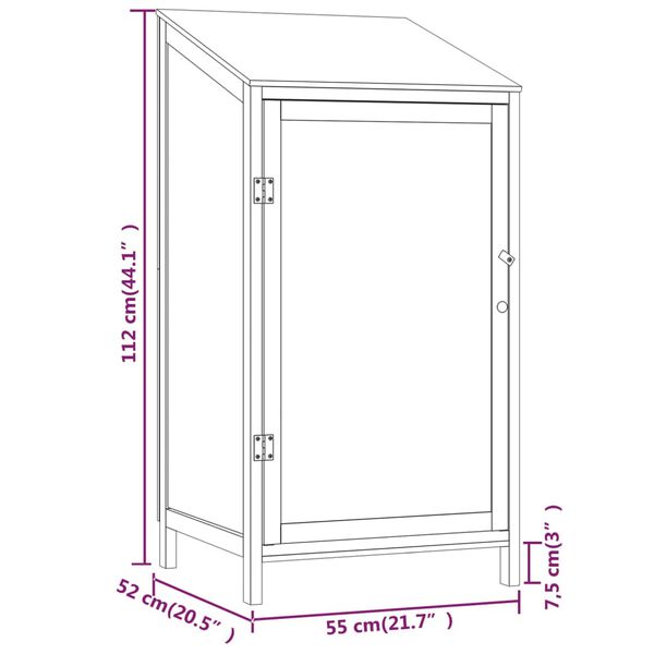 vidaXL Garden Shed White 55x52x112 cm Solid Wood Fir