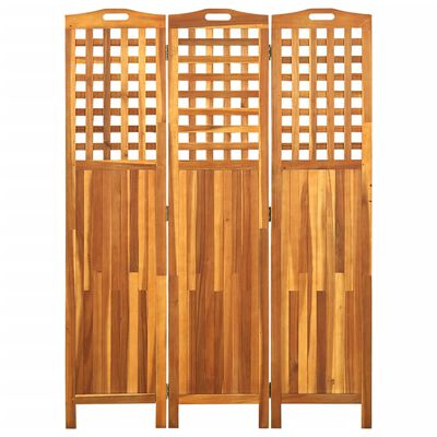 vidaXL 3-Panel Room Divider 121x2x170 cm Solid Acacia Wood