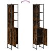 vidaXL Bathroom Cabinet Smoked Oak 33x33x185.5 cm Engineered Wood