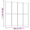 vidaXL 4-Panel Room Divider Brown 200x200 cm Fabric