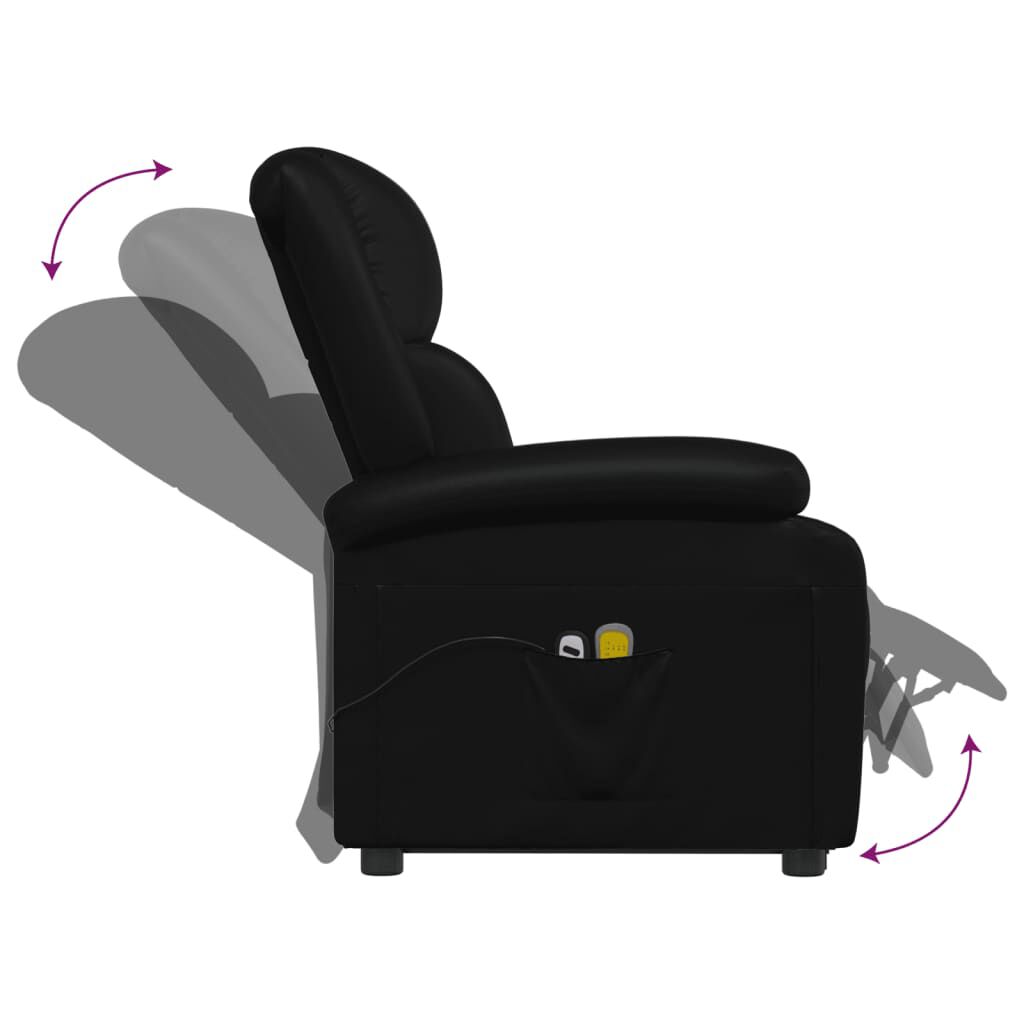 vidaXL Stand up Massage Chair Black Faux Leather