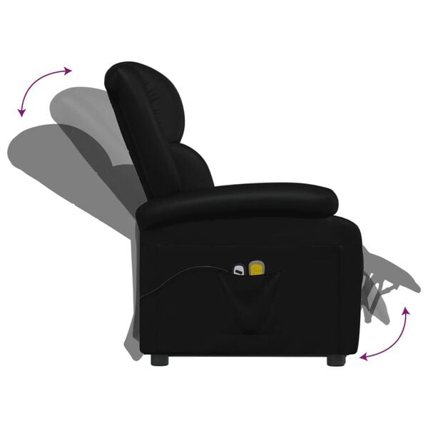 vidaXL Stand up Massage Chair Black Faux Leather