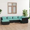 vidaXL 6 Piece Garden Lounge Set with Cushions Poly Rattan Black