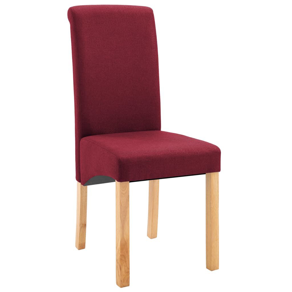 vidaXL Dining Chairs 2 pcs Red Fabric