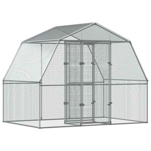 vidaXL Bird Cage with Door Silver Galvanised Steel