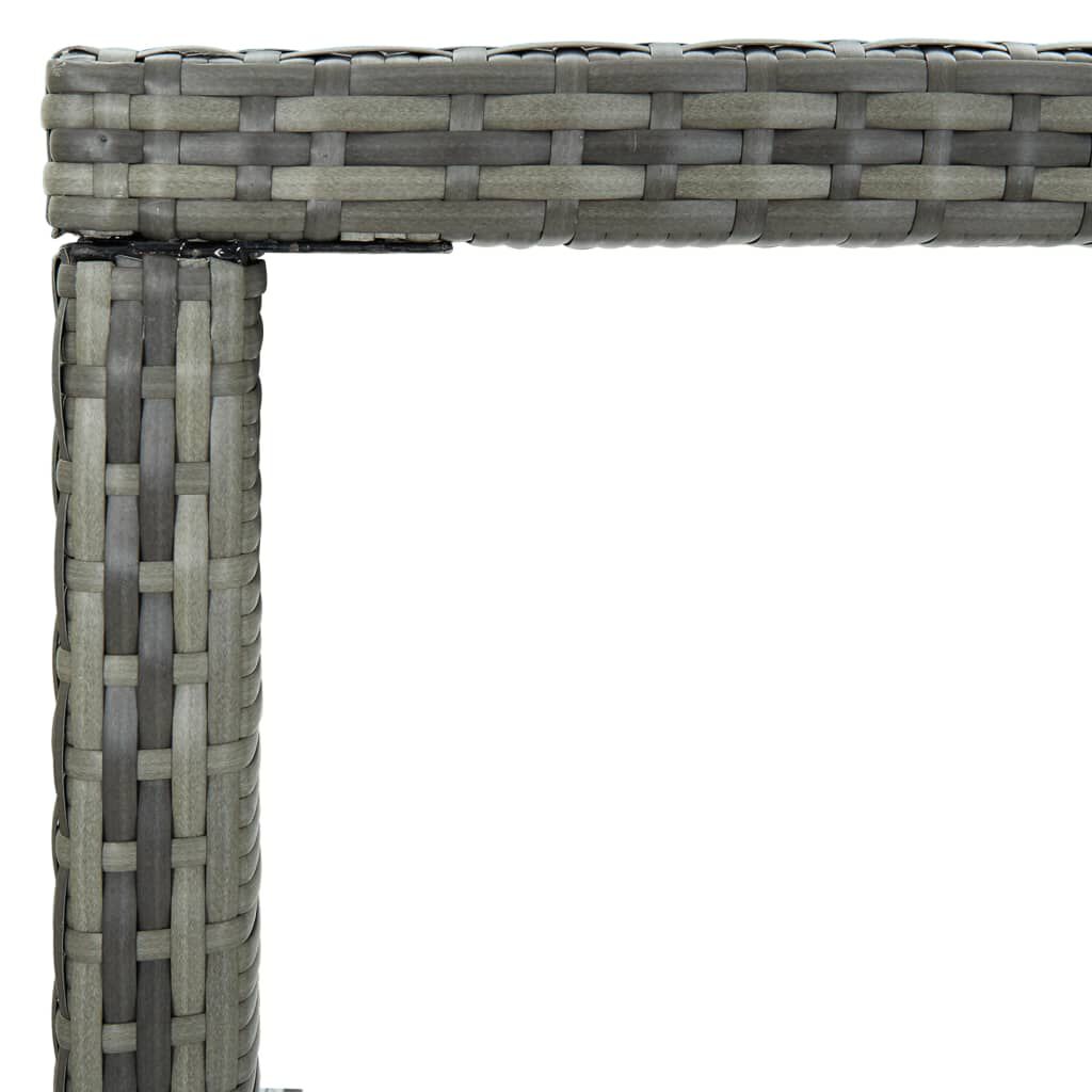 vidaXL Garden Bar Table Grey 130x60x110 cm Poly Rattan and Glass