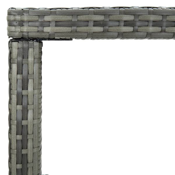 vidaXL Garden Bar Table Grey 130x60x110 cm Poly Rattan and Glass