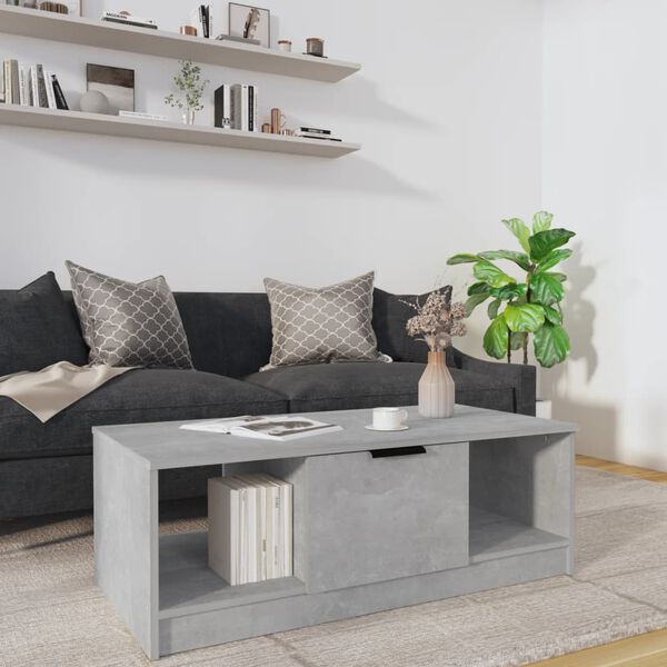 vidaXL Coffee Table Concrete Grey 102x50x36 cm Engineered Wood