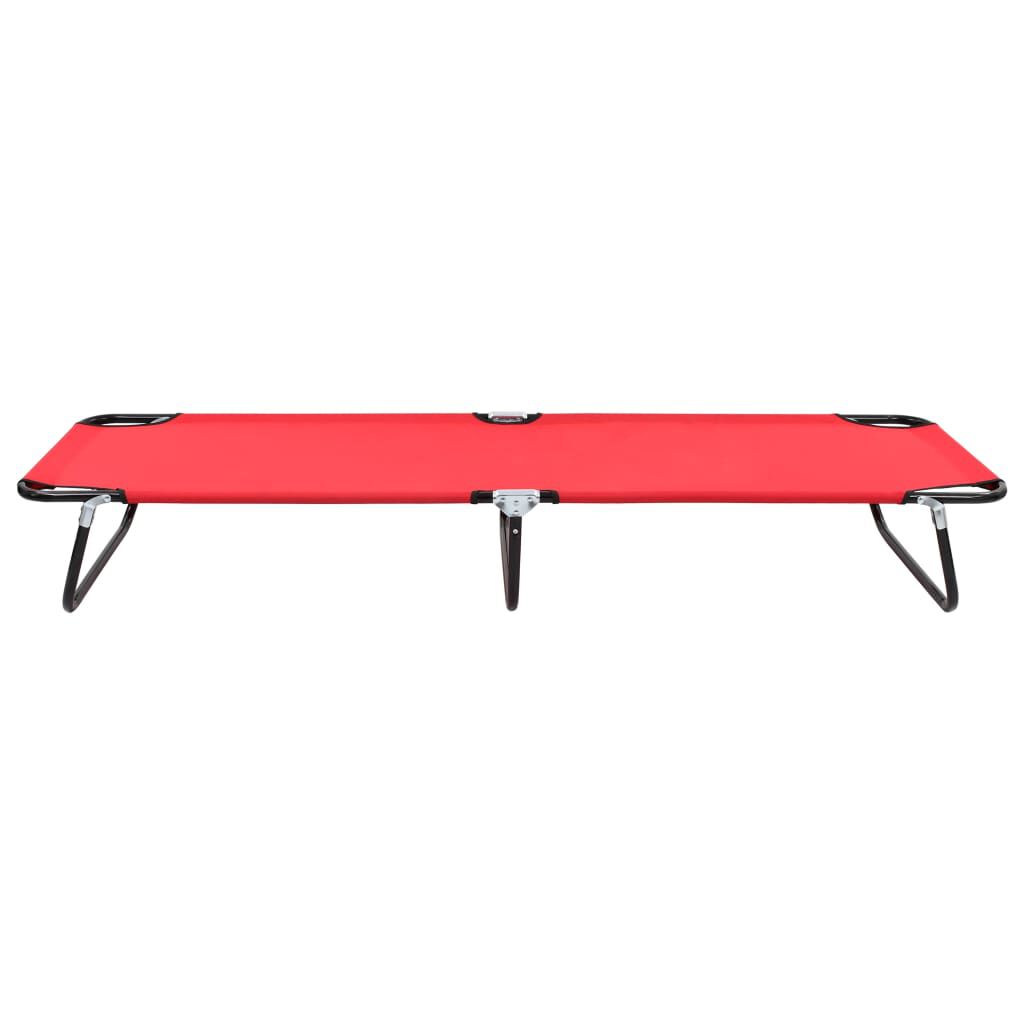 vidaXL Folding Sun Lounger Red Steel