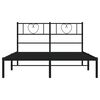 vidaXL Metal Bed Frame without Mattress with Headboard Black 135x190cm