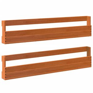 vidaXL Wall-mounted Shoe Racks 2 pcs Wax Brown 110x8.5x23.5 cm Solid Wood Pine
