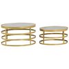 vidaXL 2 Piece Coffee Table Set Marble Brass and White