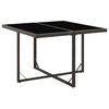 vidaXL Garden Table Black 109x107x74 cm Poly Rattan and Glass