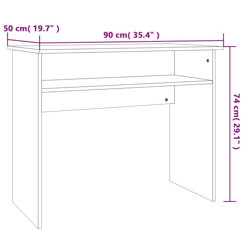 vidaXL Desk Sonoma Oak 90x50x74 cm Engineered Wood