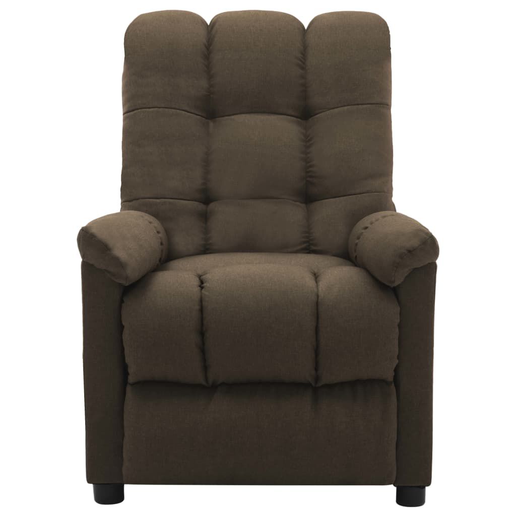 vidaXL Electric Recliner Chair Brown Fabric