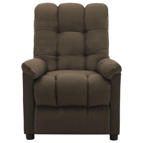 vidaXL Electric Recliner Chair Brown Fabric