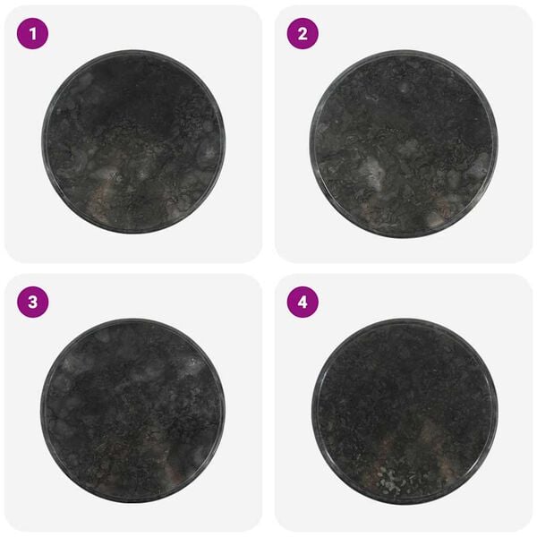 vidaXL Table Top Black Ø50x2.5 cm Marble