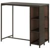 vidaXL Bar Table with Storage Rack Brown 120x60x110 cm Poly Rattan