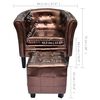 vidaXL Tub Chair with Footstool Brown Faux Leather