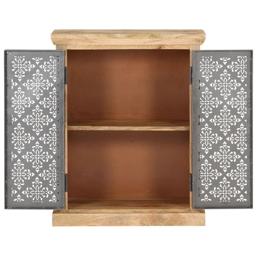 vidaXL Sideboard with Steel Doors 60x35x75 cm Solid Mango Wood