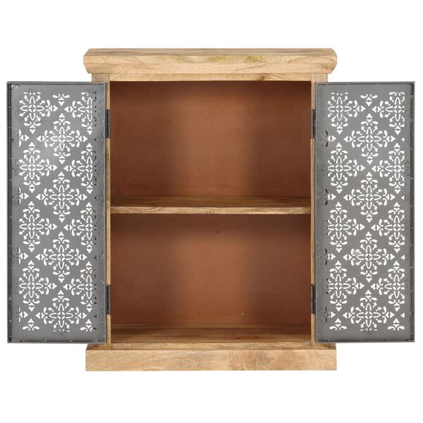 vidaXL Sideboard with Steel Doors 60x35x75 cm Solid Mango Wood