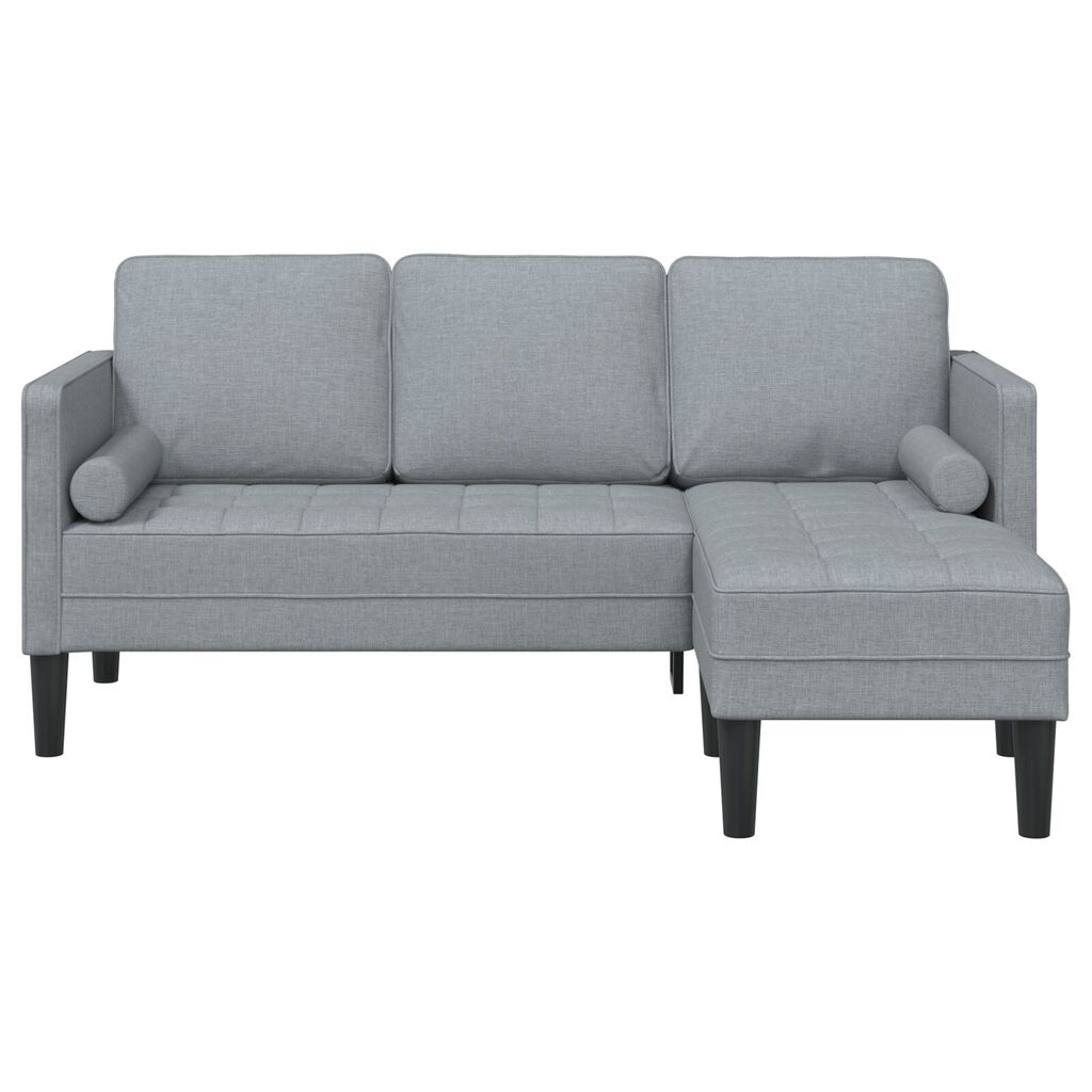 vidaXL Light Grey L-shaped Sofa for 3 People, 160 cm Fabric