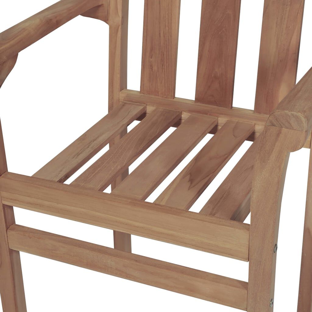 vidaXL Stackable Garden Chairs with Cushions 4 pcs Solid Teak Wood