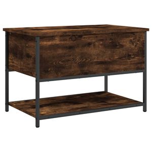 vidaXL Storage Bench Smoked Oak 70x42.5x47 cm Engineered Wood