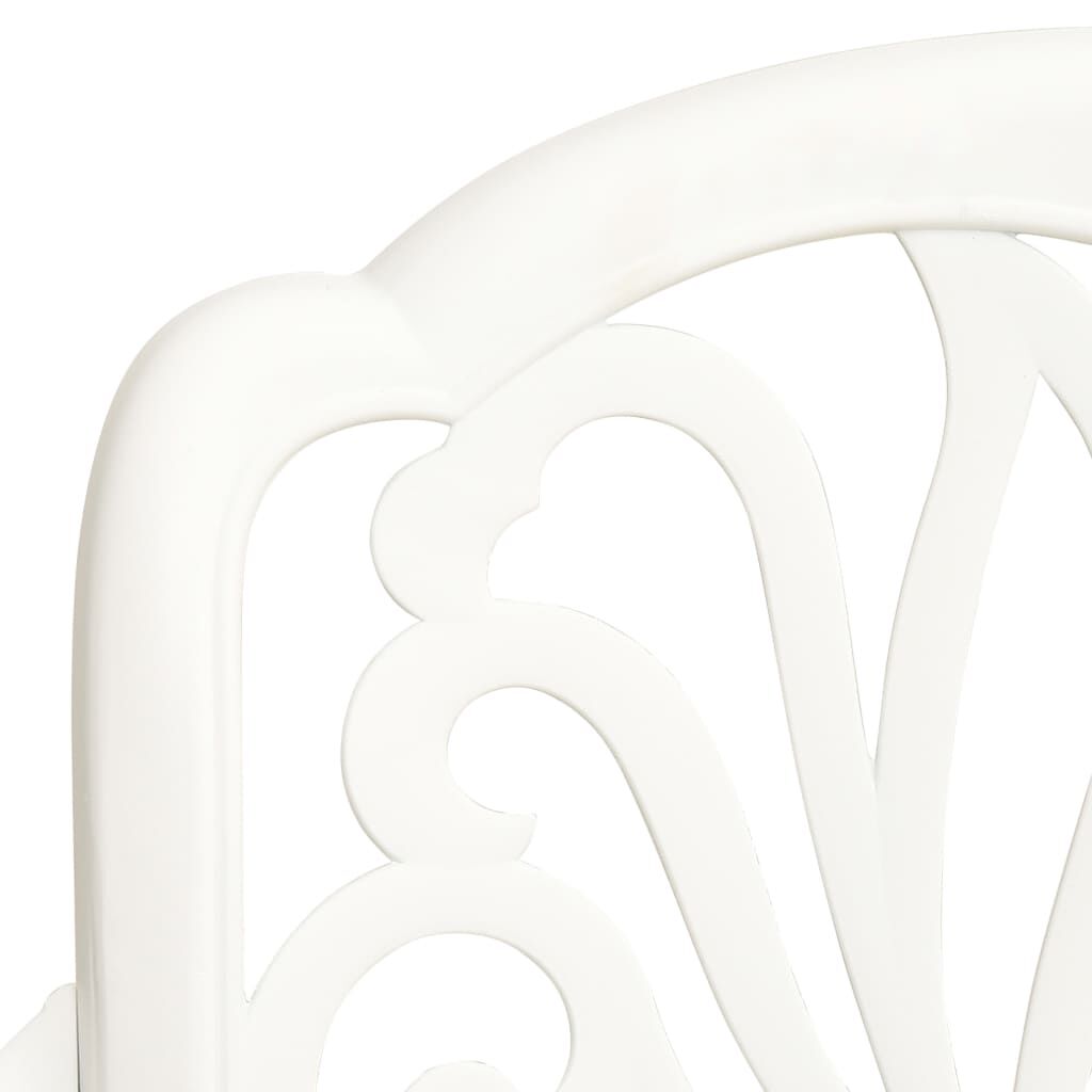vidaXL 3 Piece Bistro Set Cast Aluminium White
