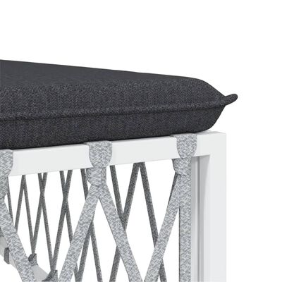 vidaXL 6 Piece Garden Lounge Set with Cushions White Steel