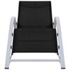 vidaXL Sun Loungers 2 pcs with Table Aluminium Black
