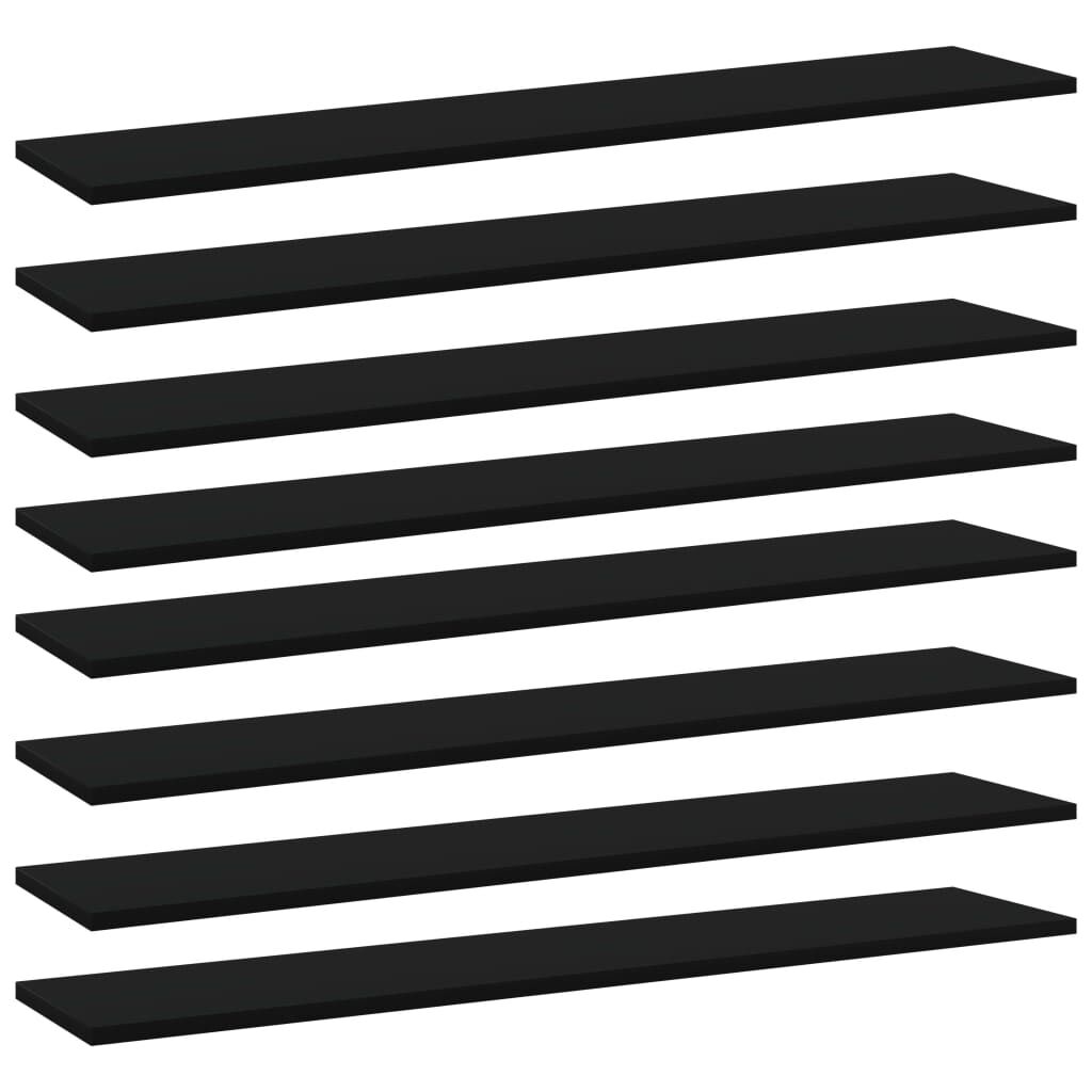 vidaXL Bookshelf Boards 8 pcs Black 100x20x1.5 cm Engineered Wood