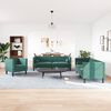 vidaXL 3 Piece Chesterfield Sofa Set with Bolsters Dark Green Velvet