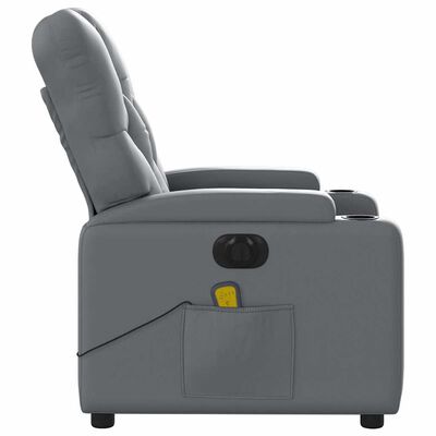 vidaXL Electric Massage Recliner Chair Grey Faux Leather