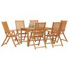 vidaXL Garden Dining Set Folding 7 pcs Brown Solid Acacia Wood