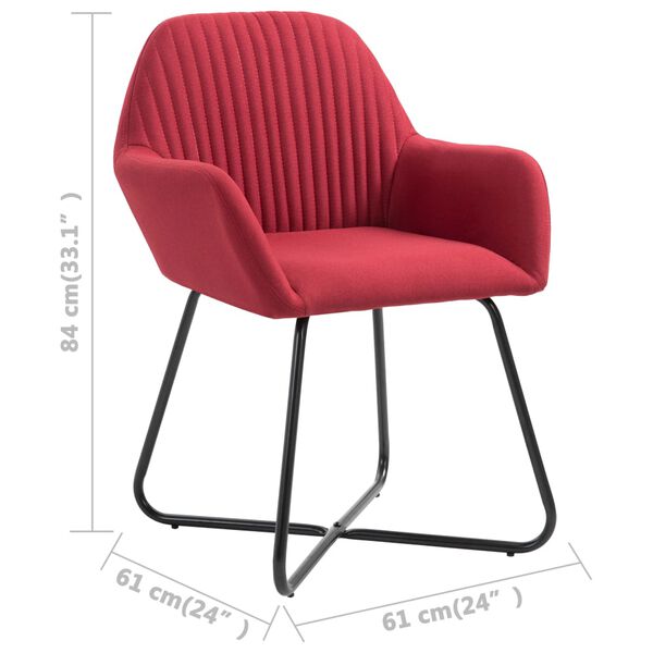 vidaXL Dining Chairs 2 pcs Wine Red Fabric