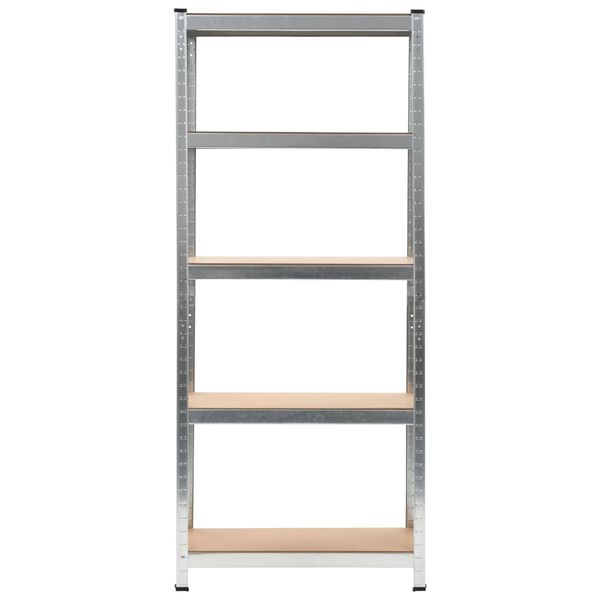 vidaXL Storage Shelf Silver 75x30x172 cm Steel and MDF