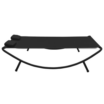 vidaXL Outdoor Lounge Bed Fabric Black