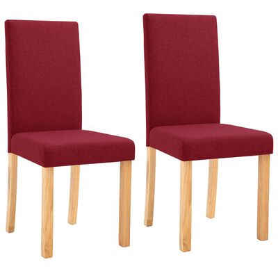 vidaXL Dining Chairs 2 pcs Wine Red Fabric