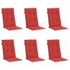 vidaXL Garden Highback Chair Cushions 6 pcs Red 120x50x3 cm Fabric