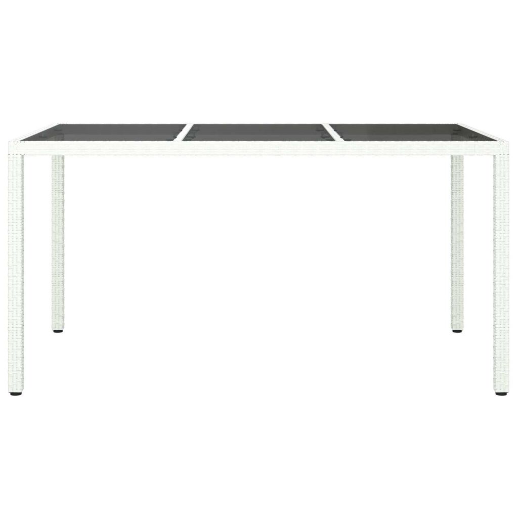 vidaXL Garden Dining Table White 150 x 90 x 75 cm Poly rattan