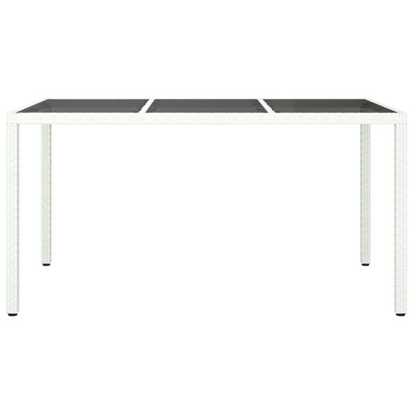 vidaXL Garden Dining Table White 150 x 90 x 75 cm Poly rattan
