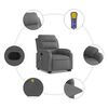 vidaXL Stand up Massage Recliner Chair Dark Grey Fabric