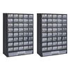 vidaXL 41-Drawer Storage Cabinet Tool Box 2 pcs Plastic