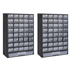 vidaXL 41-Drawer Storage Cabinet Tool Box 2 pcs Plastic