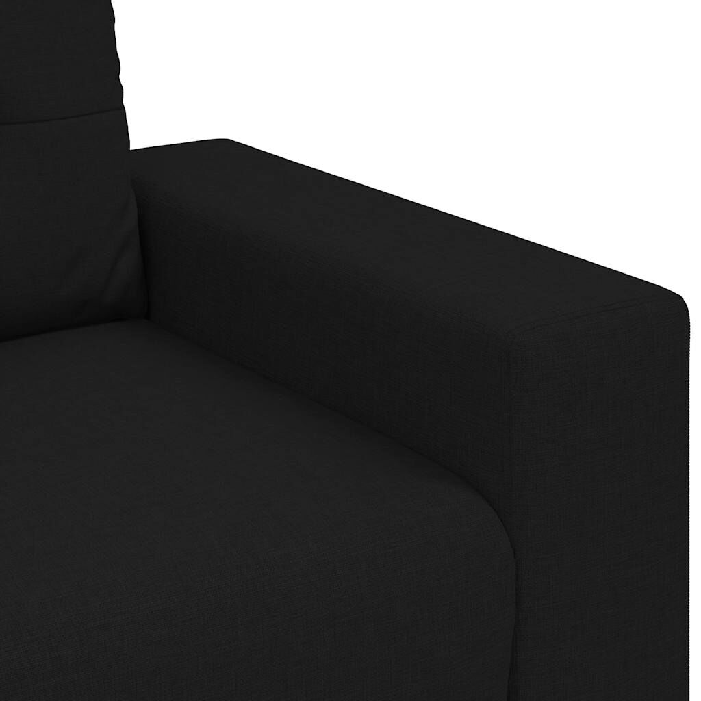 vidaXL Loveseat Sofa Black 140 cm Fabric