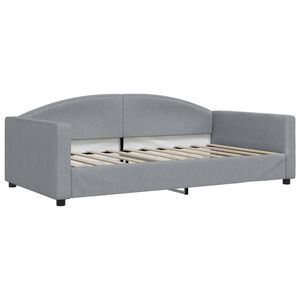 vidaXL Day Bed without Mattress Light Grey 100x190 cm Fabric