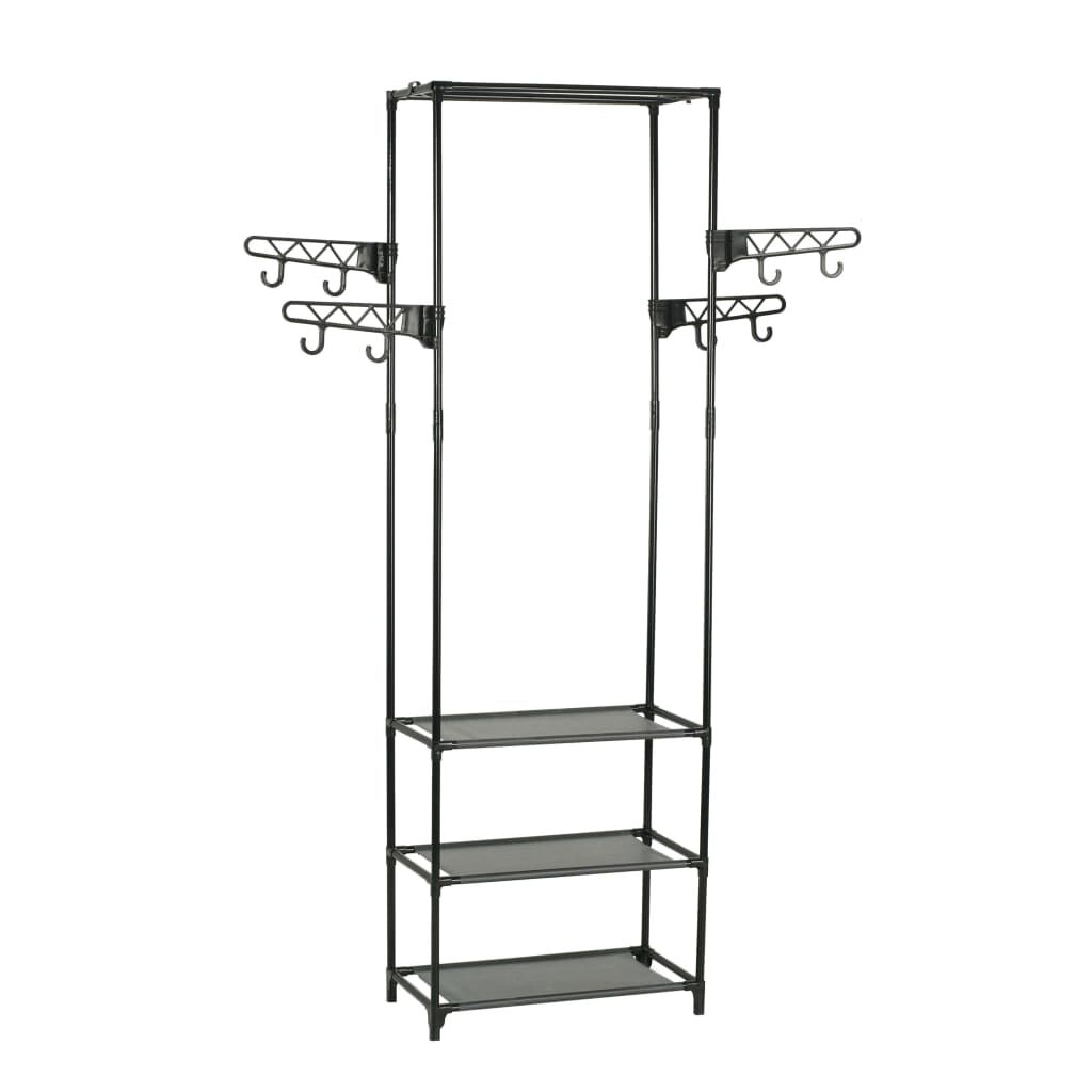 vidaXL Clothes Rack Steel and Non-woven Fabric 55x28.5x175 cm Black