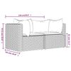 vidaXL Garden Corner Sofas with Cushions 2 pcs Black Poly Rattan